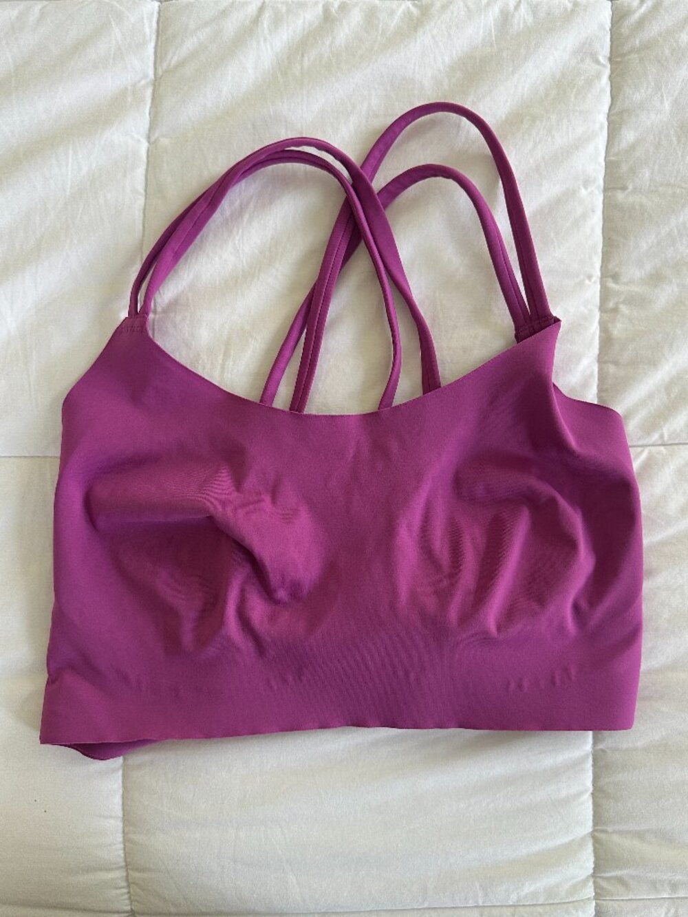 Aerie OFFLINE Strappy Sports Bra in Plum, Size XL